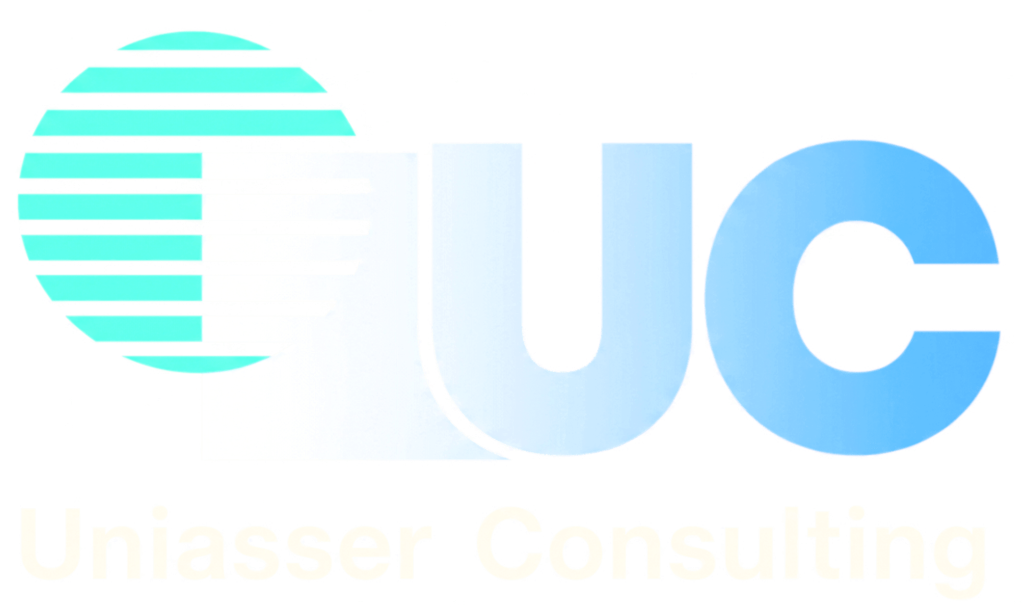 Logo Uniasser Blanco y Verde degradado a azul